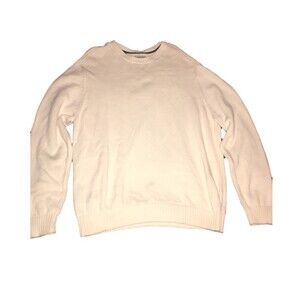 🎯3 for $30🎯 sweater Men XL white crew neck knit 100% Cotton Old Money Tennis